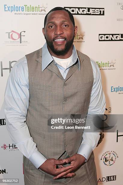 Ray Lewis arrives at Boulevard3 on April 6, 2010 in Hollywood, California.