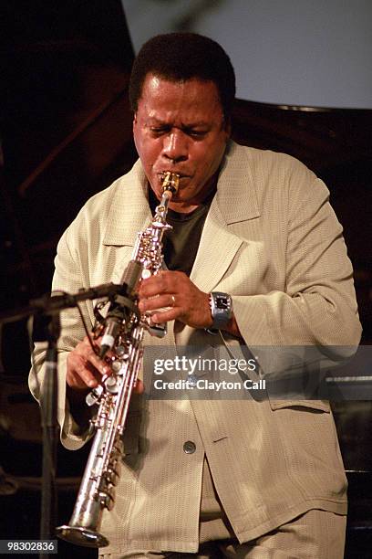 Wayne Shorter performing at the New Orleans Jazz & Heritage Festival on April 27, 2002.