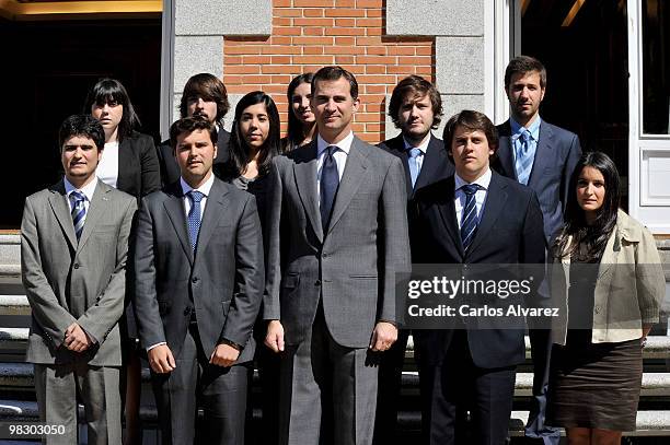 Prince Felipe of Spain attends several audiences at the Zarzuela Palace on April 7, 2010 in Madrid, Spain.