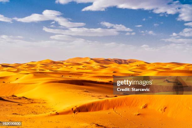 dunas de arena en el desierto del sahara - marruecos - desierto libio fotografías e imágenes de stock