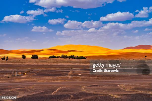 dunas de arena en el desierto del sahara - marruecos - desierto libio fotografías e imágenes de stock