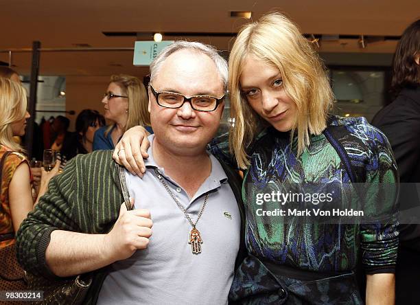 Paper's Mickey Boardman and actress Chloe Sevigny attend the book party for Derek Blasberg's Classy at Barneys New York on April 6, 2010 in New York...