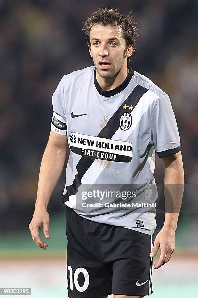 Alessandro Del Piero of Juventus FC shows his dejection during the Serie A match between Udinese Calcio and Juventus FC at Stadio Friuli on April 3,...