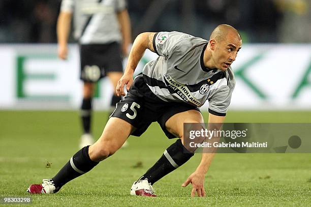 Fabio Cannavaro of Juventus FC shows his dejection during the Serie A match between Udinese Calcio and Juventus FC at Stadio Friuli on April 3, 2010...