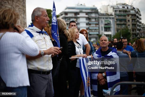 People are demonstrating at Thessaloniki protesting against the aggreement between the Greek and FYROM's goverments about the rename of the FYROM to...