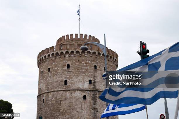 People are demonstrating at Thessaloniki protesting against the aggreement between the Greek and FYROM's goverments about the rename of the FYROM to...