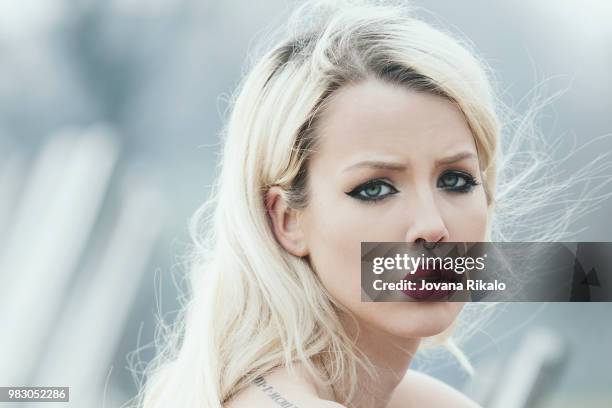 portrait of a young woman. - jovanat stock pictures, royalty-free photos & images