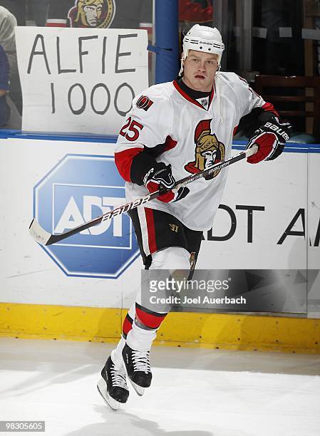 Chris Neil of the Ottawa Senators skates prior to the game against the Florida Panthers on April 6, 2010 at the BankAtlantic Center in Sunrise,...