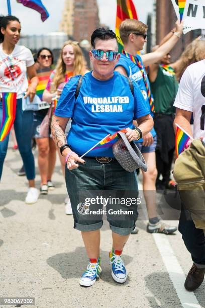 Lea DeLaria attends the 2018 New York City Pride March on June 24, 2018 in New York City.