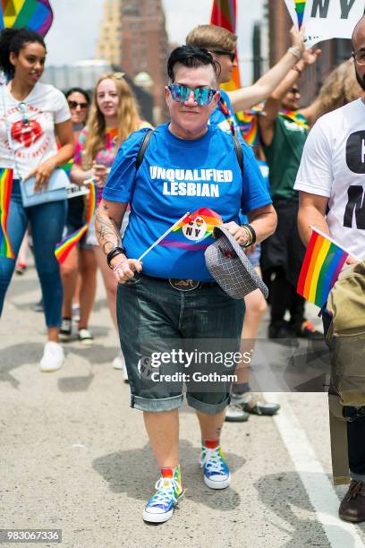 Lea DeLaria attends the 2018 New York City Pride March on June 24, 2018 in New York City.