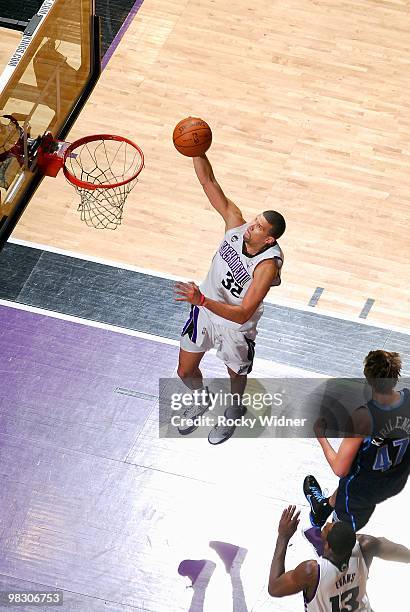 Francisco Garcia of the Sacramento Kings goes to the basket against the Utah Jazz during the game on February 26, 2010 at Arco Arena in Sacramento,...