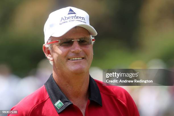 Sandy Lyle of Scotland is seen during the Par 3 Contest prior to the 2010 Masters Tournament at Augusta National Golf Club on April 7, 2010 in...