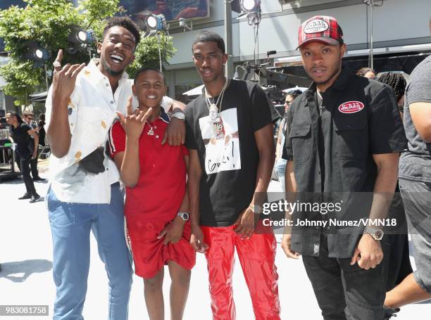 Desiigner, Bay Swag, Christian Combs and Kai Ca$h attend the 2018 BET Awards at Microsoft Theater on June 24, 2018 in Los Angeles, California.