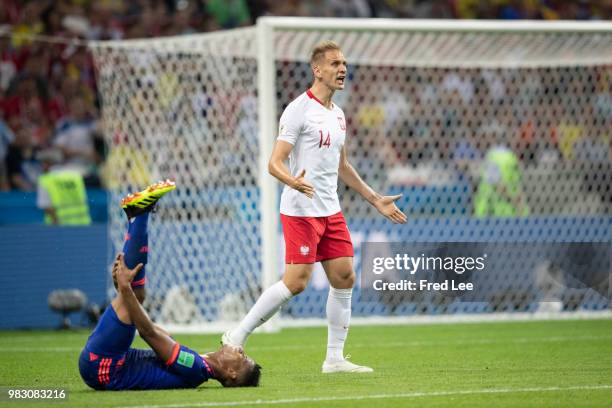 Lukasz Teodorczyk of Poland in action during the 2018 FIFA World Cup Russia Group H match between Poland and Colombia at the Kazan Arena in Kazan,...