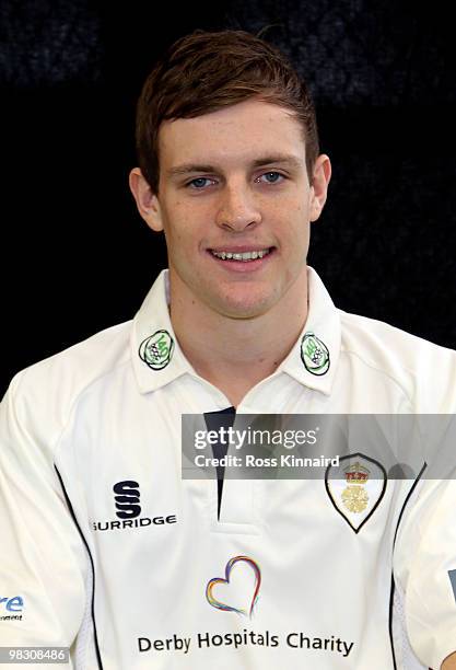 Tom Poynton of Derbyshire during the Derbyshire Cricket Club photo call at the County Ground on April 7, 2010 in Derby, England.