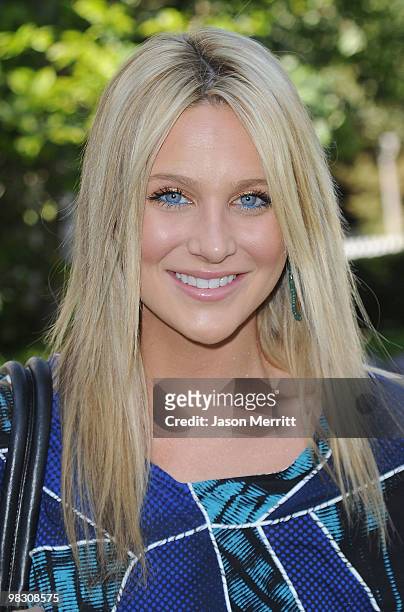 Actress Stephanie Pratt attends the celebrity rally on ABC's Wisteria Lane to raise awareness about child hunger on April 7, 2010 in Universal City,...