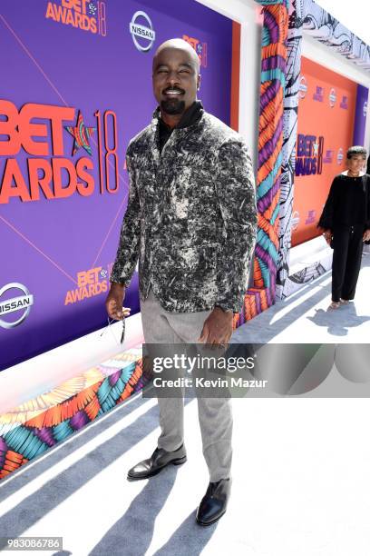 Mike Colter attends the 2018 BET Awards at Microsoft Theater on June 24, 2018 in Los Angeles, California.