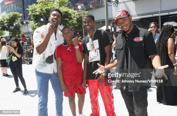 Desiigner, Bay Swag, Christian Combs and Kai Ca$h attend the 2018 BET Awards at Microsoft Theater on June 24, 2018 in Los Angeles, California.