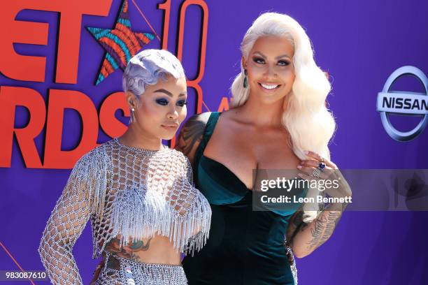 Blac Chyna and Amber Rose attend the 2018 BET Awards at Microsoft Theater on June 24, 2018 in Los Angeles, California.