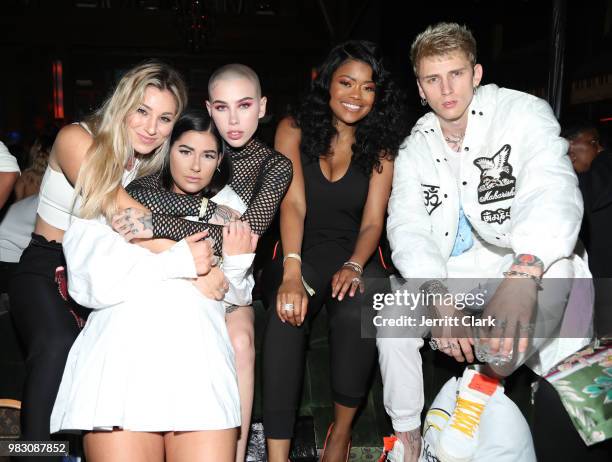 Karen Civil and Machine Gun Kelly attend IGA X BET Awards Party 2018 on June 23, 2018 in Los Angeles, California.