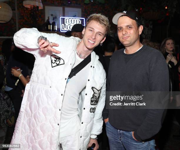 Machine Gun Kelly and John Janick attend IGA X BET Awards Party 2018 on June 23, 2018 in Los Angeles, California.