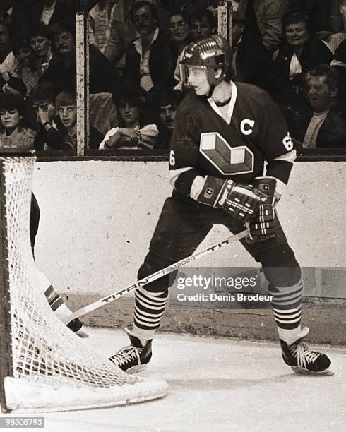 Mario Lemieux of the Laval Voisins of the QMJHL skates in the early 1980's at the Montreal Forum in Montreal, Quebec, Canada.