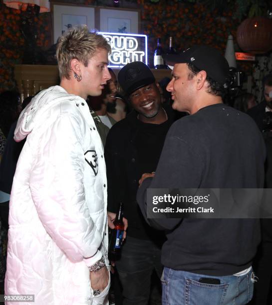 Machine Gun Kelly and John Janick attend IGA X BET Awards Party 2018 on June 23, 2018 in Los Angeles, California.