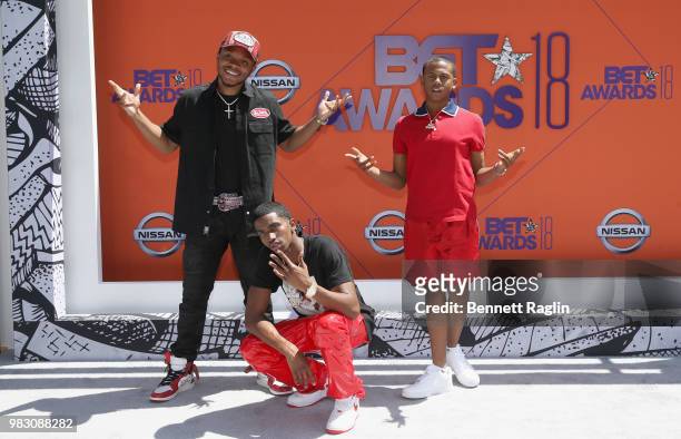 Kai Ca$h, Christian Combs and Bay Swag attend the 2018 BET Awards at Microsoft Theater on June 24, 2018 in Los Angeles, California.
