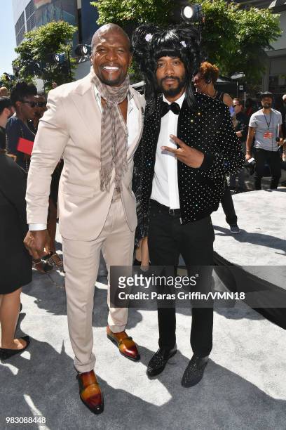Terry Crews and Lakeith Stanfield attends the 2018 BET Awards at Microsoft Theater on June 24, 2018 in Los Angeles, California.