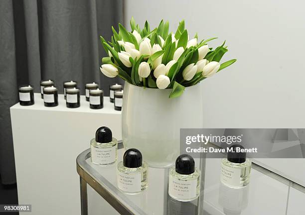 General view at the launch party of the new Byredo fragrance 'La Tulipe' during the Byredo La Tulipe pop-up shop opening on April 7, 2010 in London,...