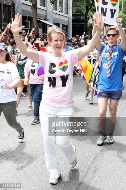 Cynthia Nixon attends the 2018 NYC Pride March on June 24, 2018 in New York City.
