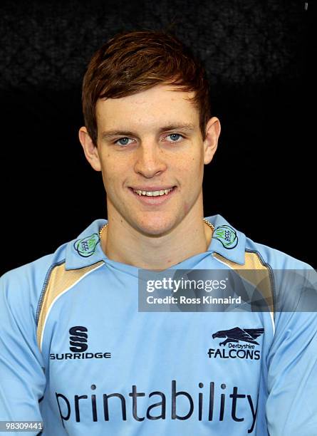 Tom Poynton of Derbyshire during the Derbyshire Cricket Club photo call at the County Ground on April 7, 2010 in Derby, England.