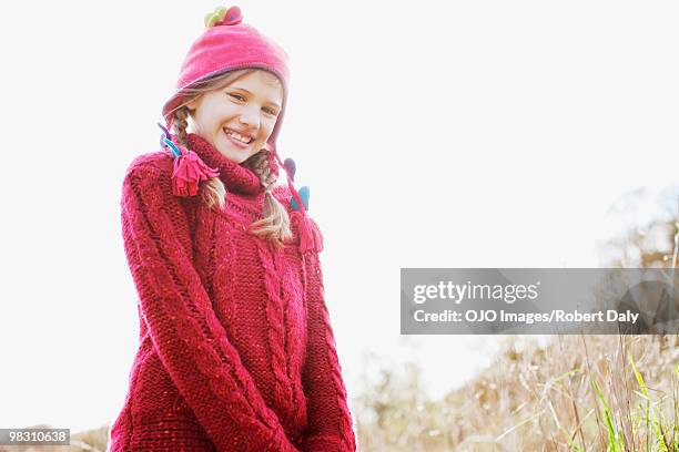 girl in rural field - robert a daly bildbanksfoton och bilder