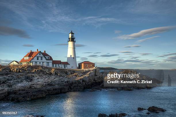 portland head lighthouse - kenneth c zirkel stock pictures, royalty-free photos & images
