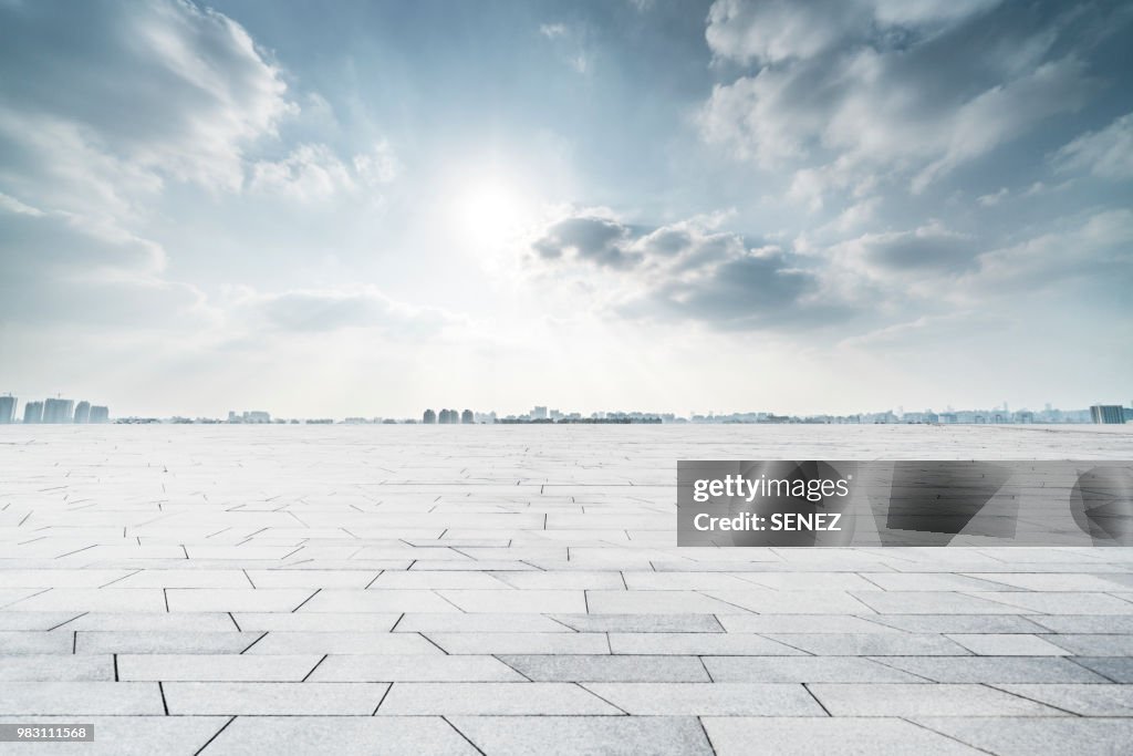 Empty Parking Lot, Road background of automobile advertising