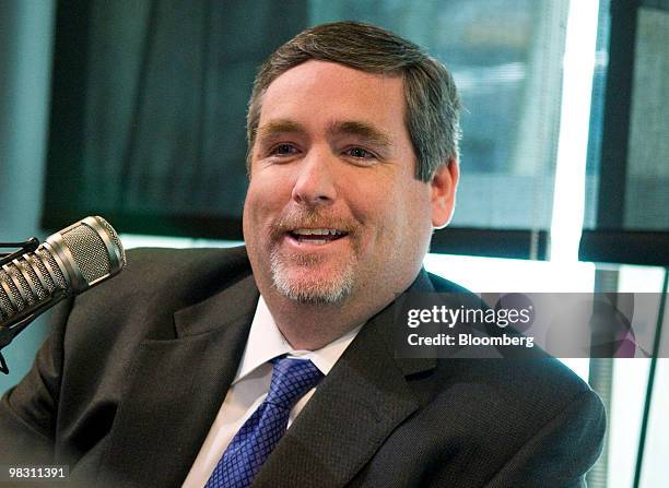 Shawn Matthews, chief executive officer of Cantor Fitzgerald LP, speaks during a radio interview in New York, U.S., on Wednesday, April 7, 2010....