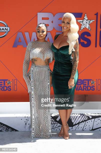 Blac Chyna and Amber Rose attend the 2018 BET Awards at Microsoft Theater on June 24, 2018 in Los Angeles, California.