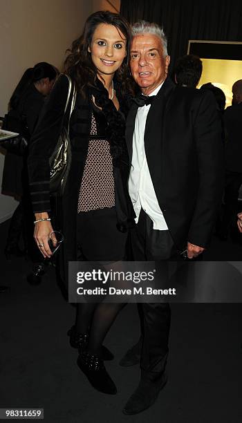 Olivia Cole and Nicky Haslam attend the launch party of the new Byredo fragrance 'La Tulipe' during the Byredo La Tulipe pop-up shop opening on April...