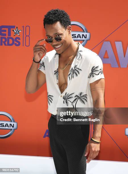 Tyler James Williams attends the 2018 BET Awards at Microsoft Theater on June 24, 2018 in Los Angeles, California.