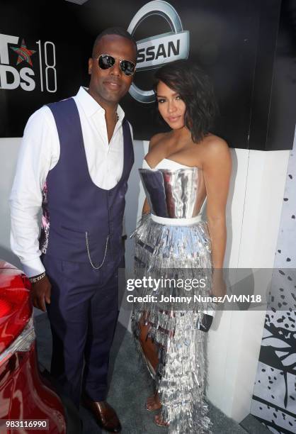 Calloway and Cassie attend the 2018 BET Awards at Microsoft Theater on June 24, 2018 in Los Angeles, California.