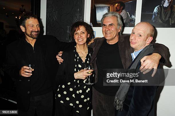 Michael Brandon, Kate Fahy, Oliver Cotton and Steve Furst attend the press night of 'Wet Weather Cover', at the Arts Theatre on April 7, 2010 in...