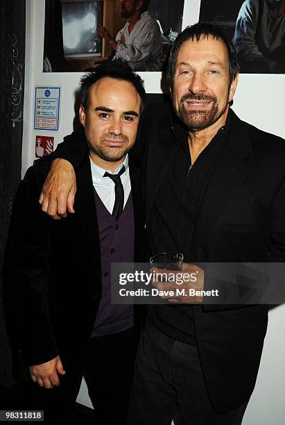 Pepe Balderrama and Michael Brandon attend the press night of 'Wet Weather Cover', at the Arts Theatre on April 7, 2010 in London, England.