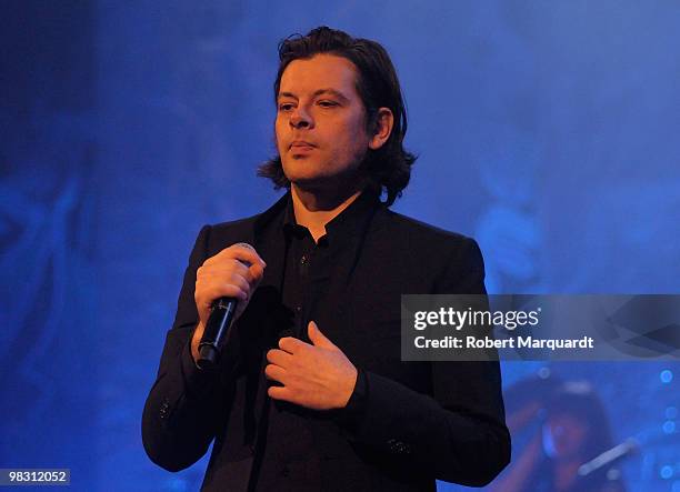 French singer Benjamin Biolay performs at the Palau de la Musica on April 7, 2010 in Barcelona, Spain.