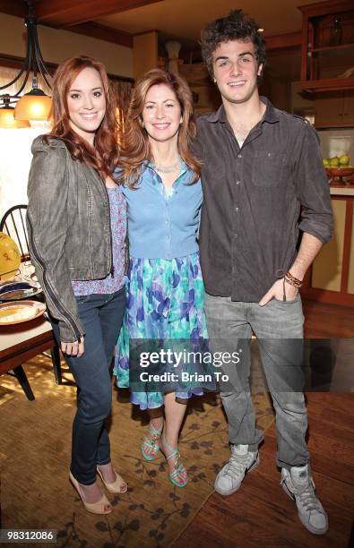 Andrea Bowen, Dana Delany, and Beau Mirchoff attend "Child Hunger Ends Here" neighborhood celebrity rally on Wisteria Lane at NBC Universal lot on...