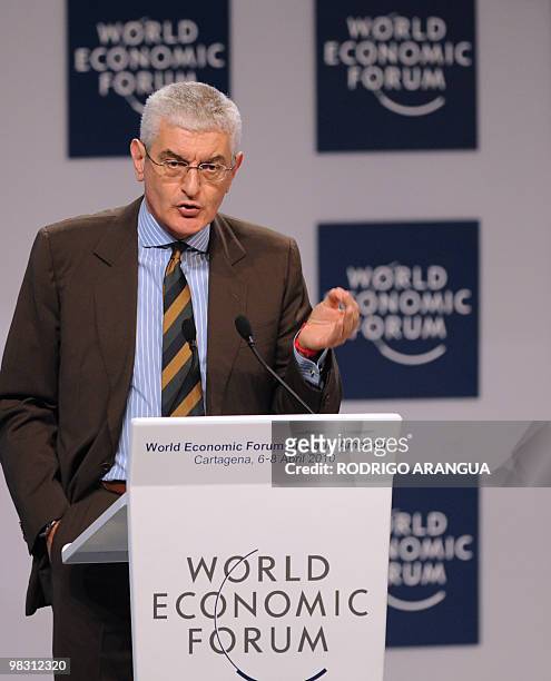 Ferdinando Beccalli, president and CEO of GE International, speaks during the opening of the World Economic Forum on Latin America meeting, at the...