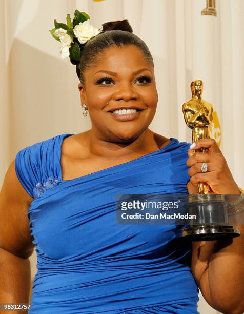 Actress Mo'Nique, winner for Best Supporting Actress for "Precious" poses in the press room at the 82nd Annual Academy Awards held at the Kodak...