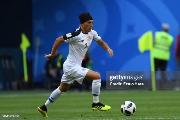 Christian Bolanos of Costa Rica controls the ball during the 2018 FIFA World Cup Russia group E match between Brazil and Costa Rica at Saint...