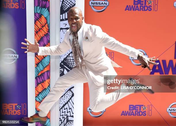 Terry Crews poses upon arrival for the BET Awards at Microsoft Theatre in Los Angeles, California, on June 24, 2018.