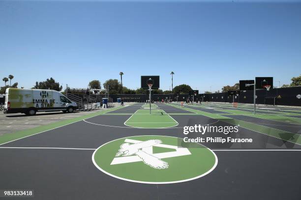 View of atmosphere at "Imma Be a Star" Block Party at Audubon Middle School on June 24, 2018 in Los Angeles, California.