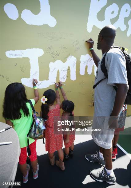Guests at "Imma Be a Star" Block Party at Audubon Middle School on June 24, 2018 in Los Angeles, California.